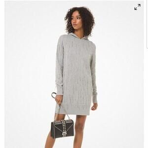 Michael Kors Crystal-Fringed Hoodie Dress